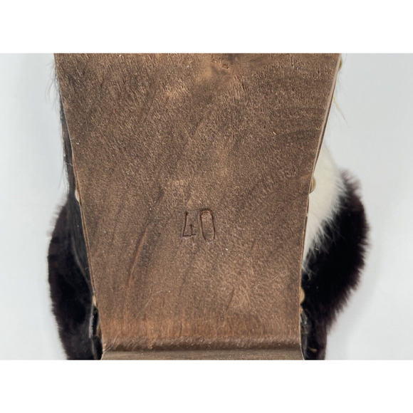 Tessa Swedish Clogs Womens‎ 40 Mountain Sole Cow Shearling Animal Print Colorado - Picture 10 of 12